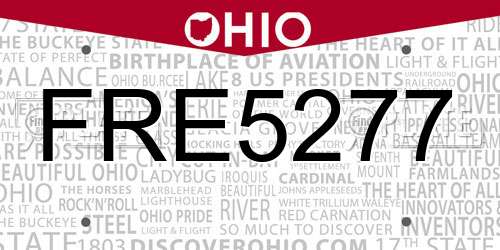 FRE5277 Ohio License Plate
