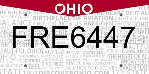 FRE6447 Ohio License Plate