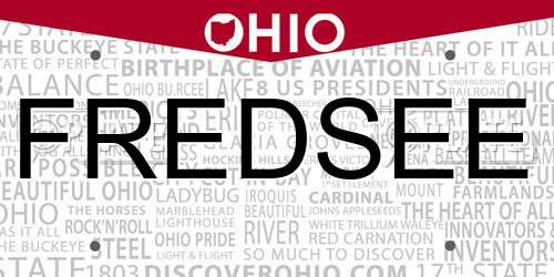 FREDSEE Ohio License Plate