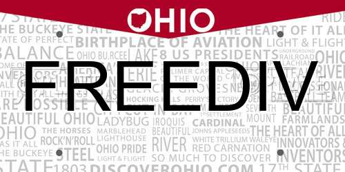 FREEDIV Ohio License Plate
