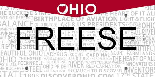 FREESE Ohio License Plate