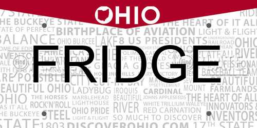 FRIDGE Ohio License Plate