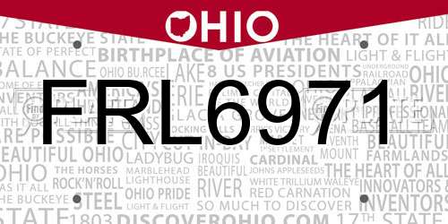 FRL6971 Ohio License Plate
