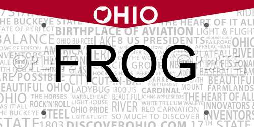 FROG Ohio License Plate
