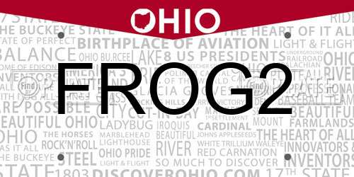 FROG2 Ohio License Plate
