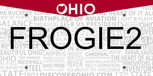 FROGIE2 Ohio License Plate