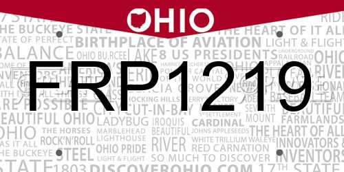 FRP1219 Ohio License Plate