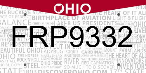 FRP9332 Ohio License Plate