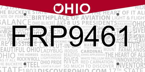 FRP9461 Ohio License Plate