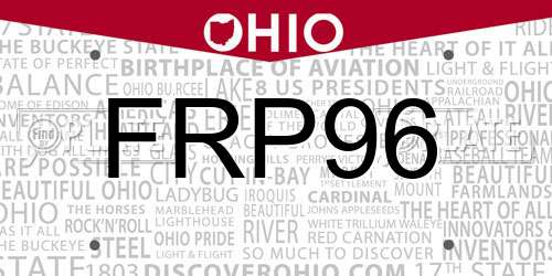 FRP96 Ohio License Plate