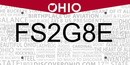FS2G8E Ohio License Plate