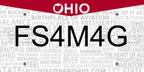 FS4M4G Ohio License Plate