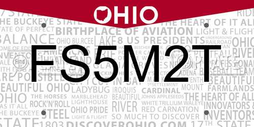 FS5M2T Ohio License Plate