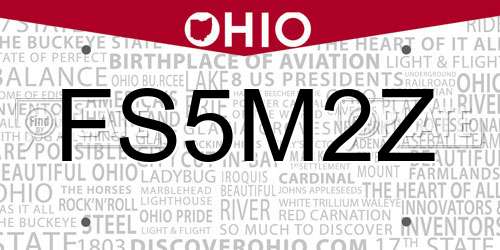 FS5M2Z Ohio License Plate