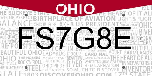 FS7G8E Ohio License Plate