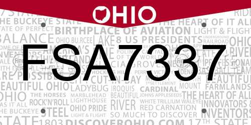 FSA7337 Ohio License Plate