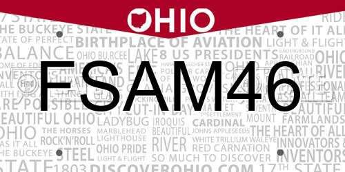 FSAM46 Ohio License Plate