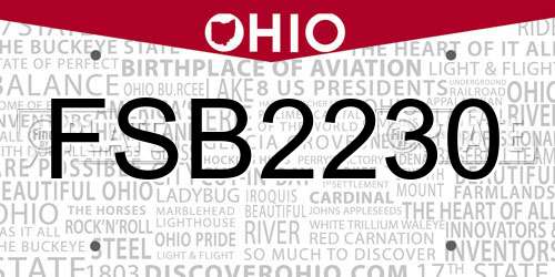 FSB2230 Ohio License Plate