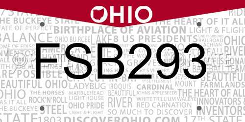 FSB293 Ohio License Plate