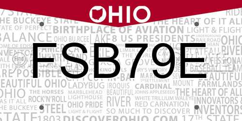 FSB79E Ohio License Plate