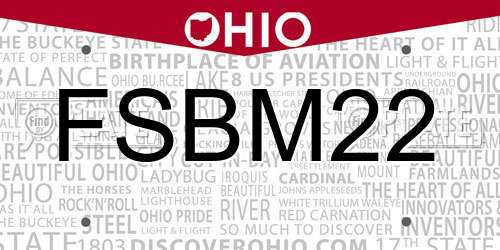 FSBM22 Ohio License Plate