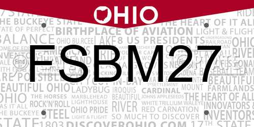 FSBM27 Ohio License Plate