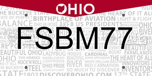 FSBM77 Ohio License Plate