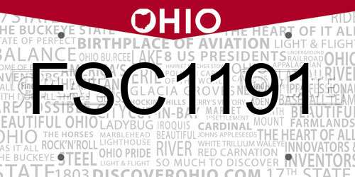 FSC1191 Ohio License Plate