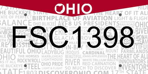 FSC1398 Ohio License Plate