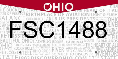 FSC1488 Ohio License Plate