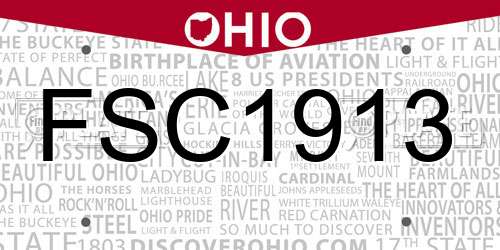 FSC1913 Ohio License Plate