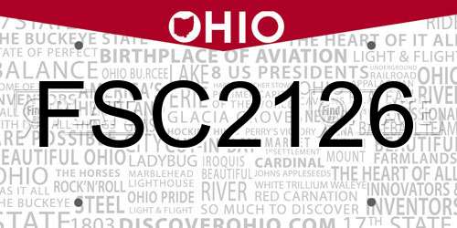FSC2126 Ohio License Plate