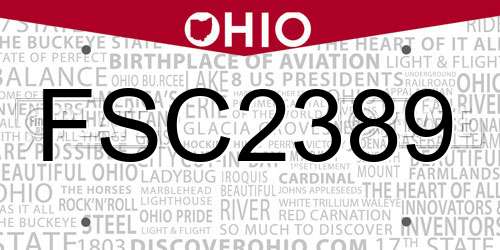 FSC2389 Ohio License Plate