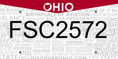 FSC2572 Ohio License Plate