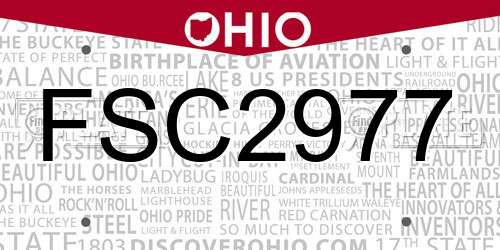 FSC2977 Ohio License Plate