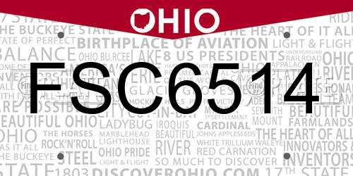 FSC6514 Ohio License Plate