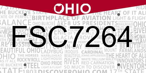 FSC7264 Ohio License Plate