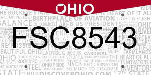 FSC8543 Ohio License Plate