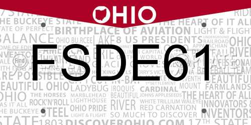 FSDE61 Ohio License Plate