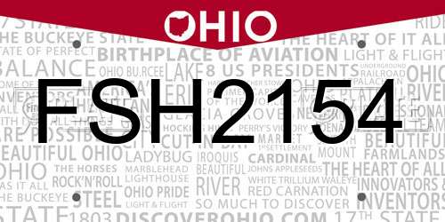 FSH2154 Ohio License Plate
