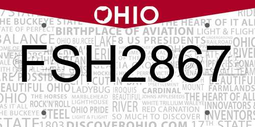 FSH2867 Ohio License Plate