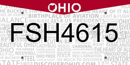 FSH4615 Ohio License Plate