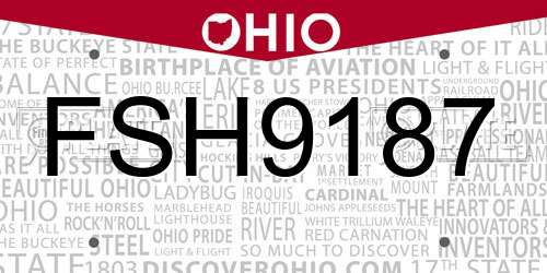 FSH9187 Ohio License Plate