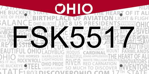 FSK5517 Ohio License Plate