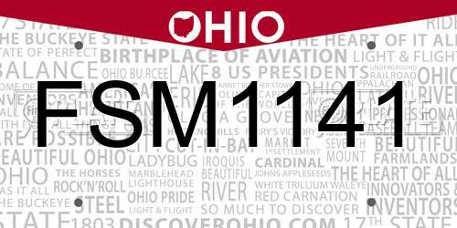 FSM1141 Ohio License Plate