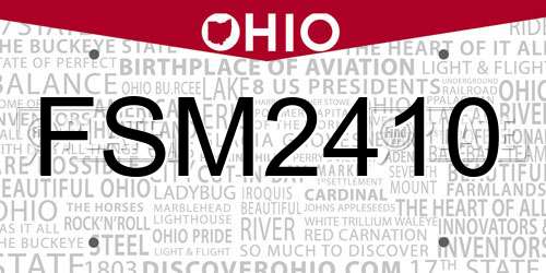 FSM2410 Ohio License Plate