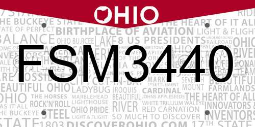 FSM3440 Ohio License Plate