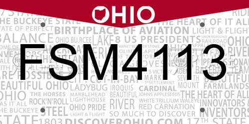 FSM4113 Ohio License Plate