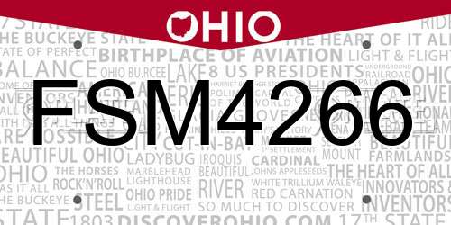 FSM4266 Ohio License Plate