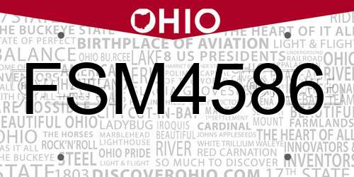 FSM4586 Ohio License Plate
